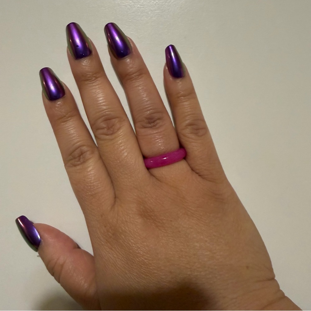 Pink Thin Band Jade Ring
